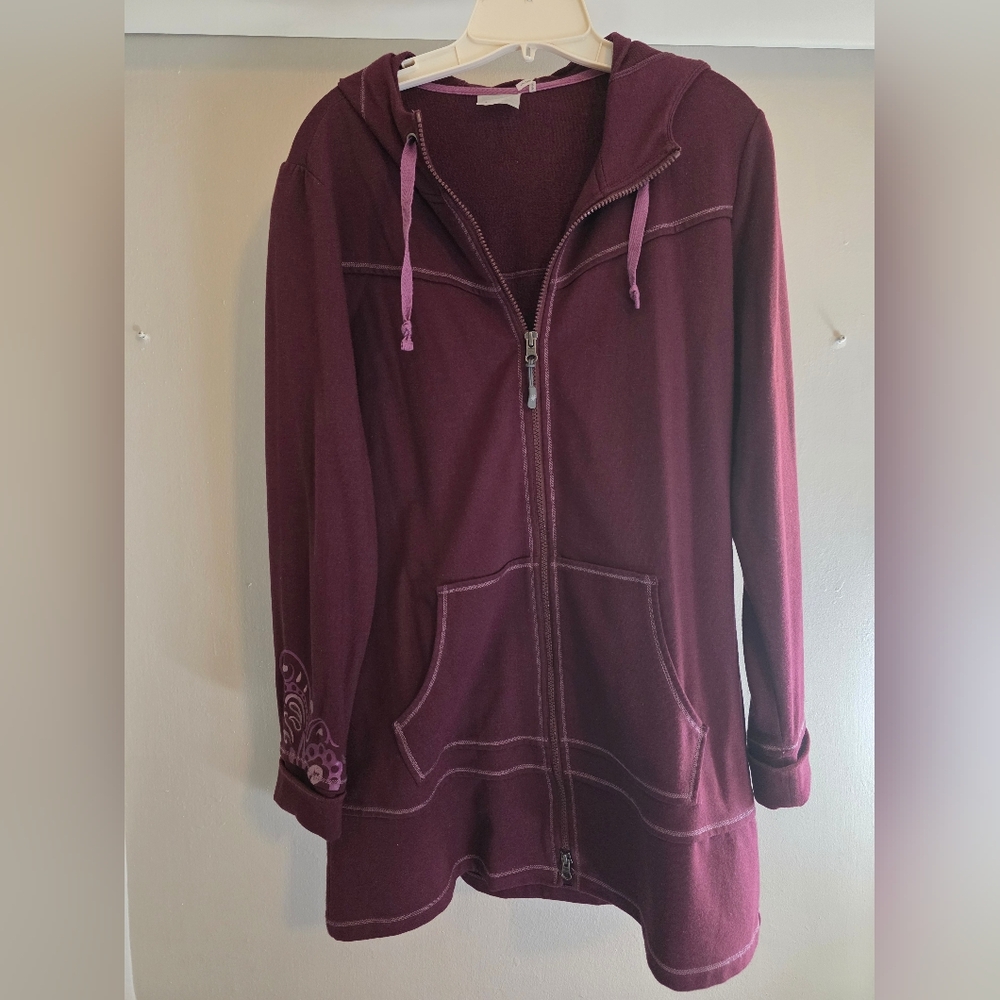 Athleta Sphinx Purple Hooded Zip-Up long Jacket
